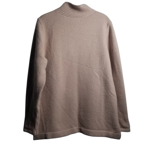 Soft Surrounding Women's Wool Blend Ribbed Blush V-Neck Warm Cozy Sweater Sz L - Picture 2 of 6